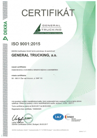 Certifikat ISO 9001:2015